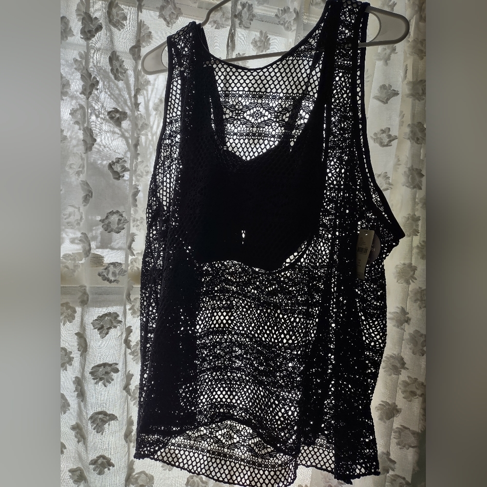 Lane Bryant mesh swim top with bikini top